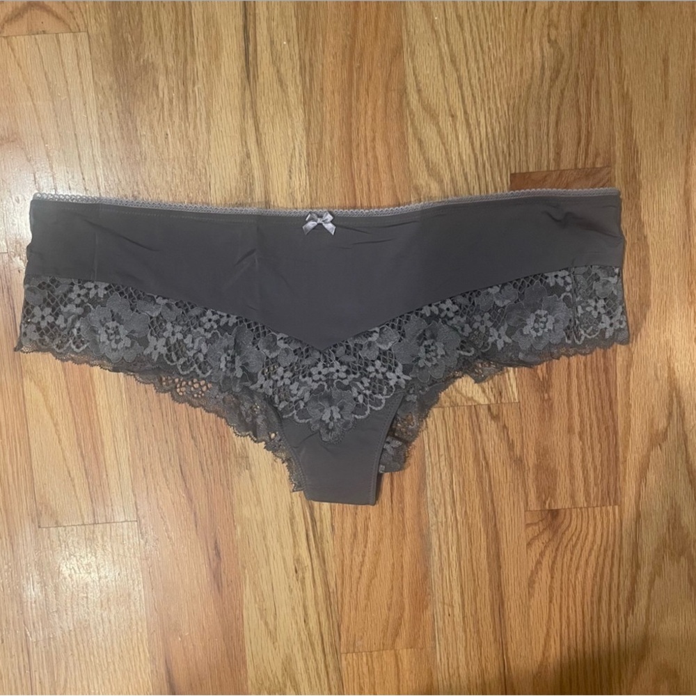 Adore Me Gray Lace Bikini Panties in 2X NWT